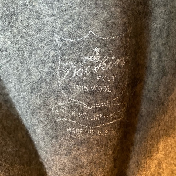 NWOT Unisex wool fedora hat with decorative satin trim & 2” brim, Size: M/L - Picture 5 of 6